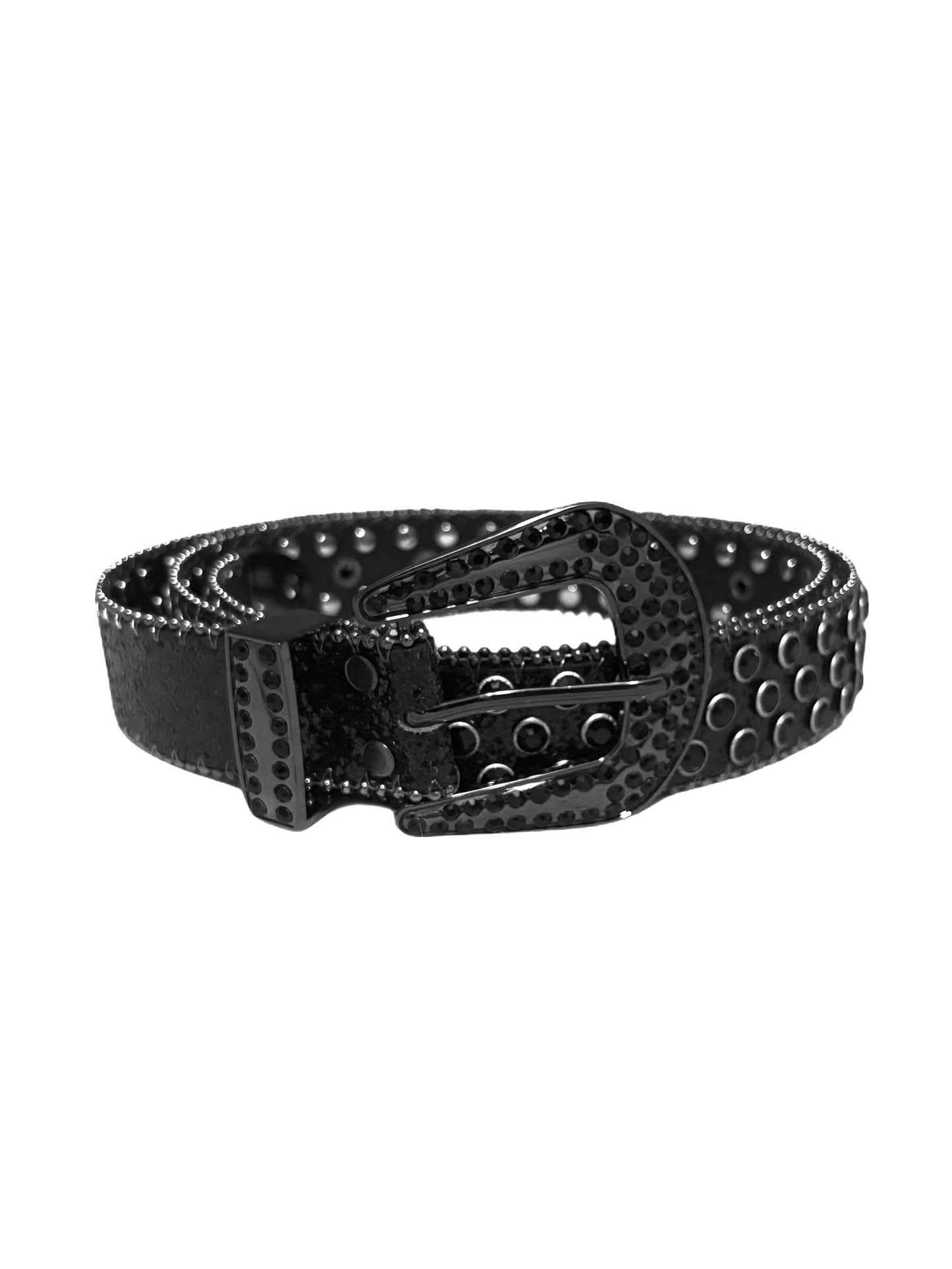 rhinestone belt all black