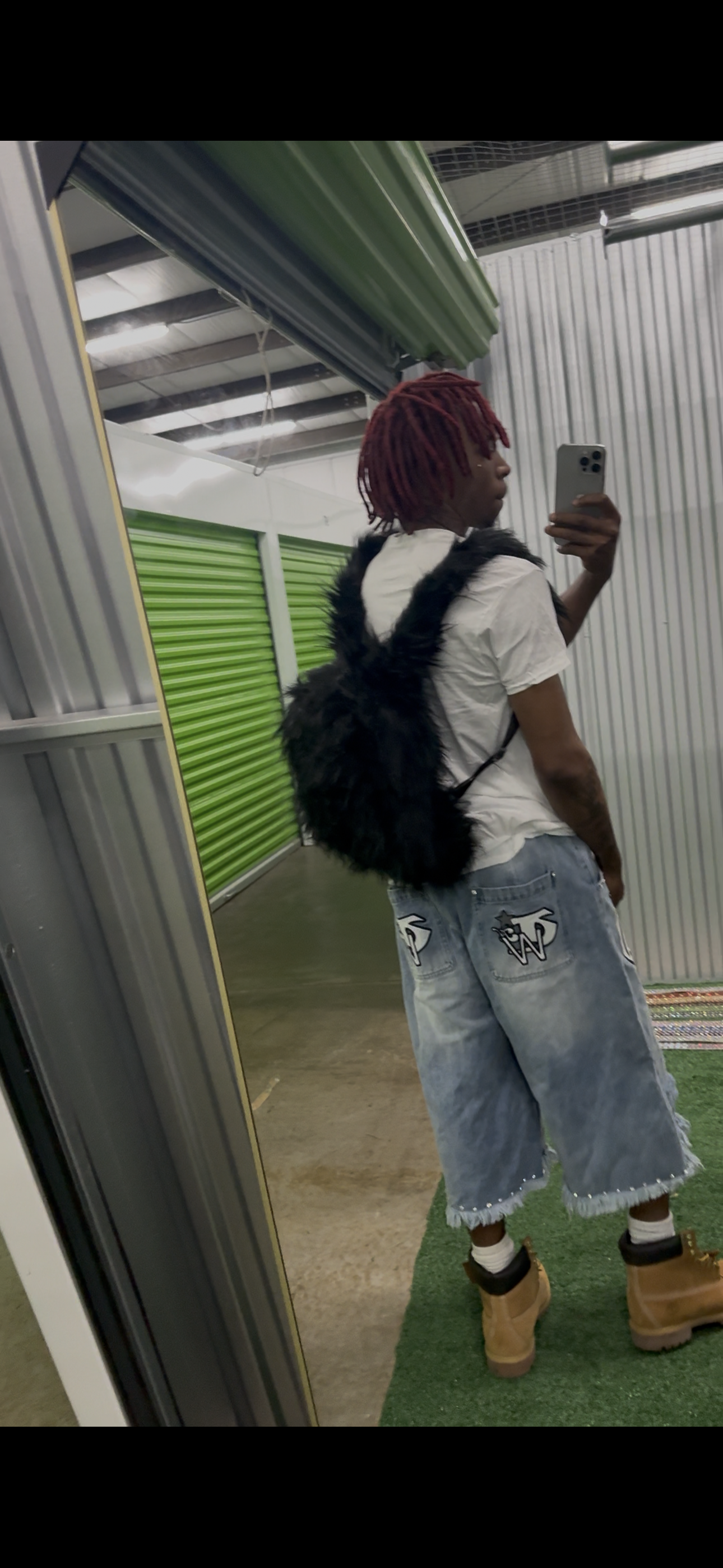 Black Fur Backpack