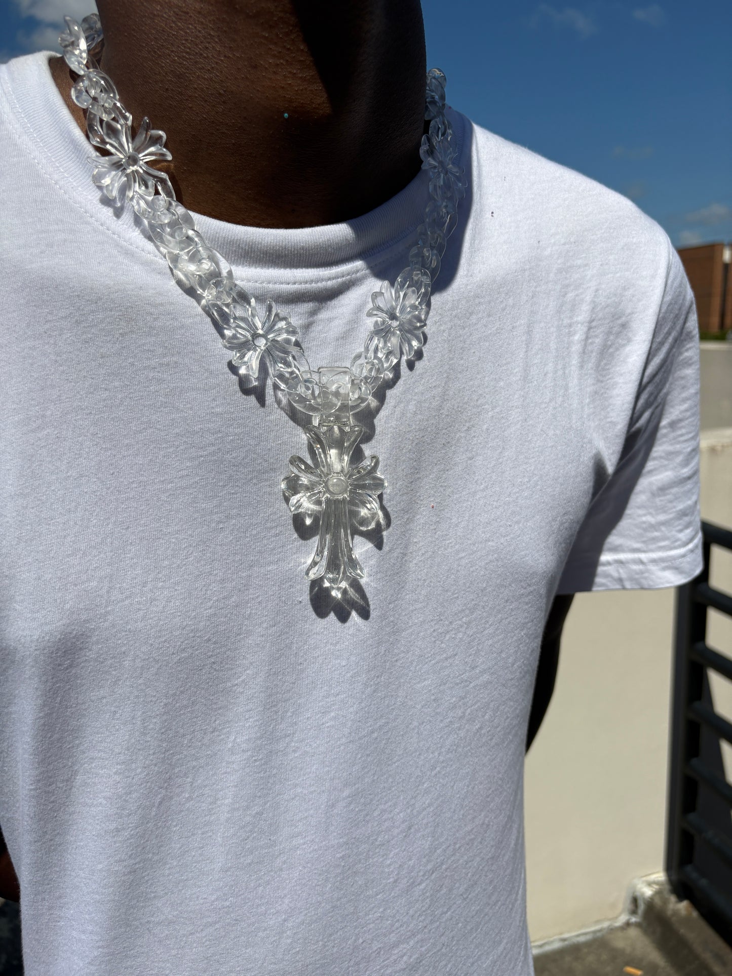 clear cross necklace