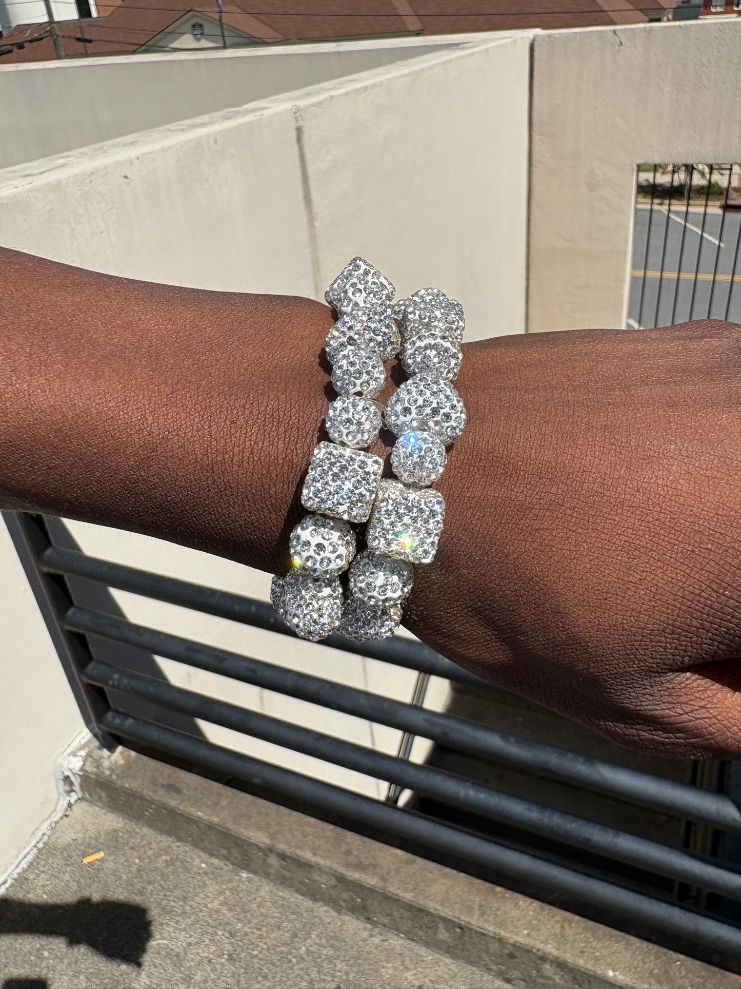2 silver bracelets