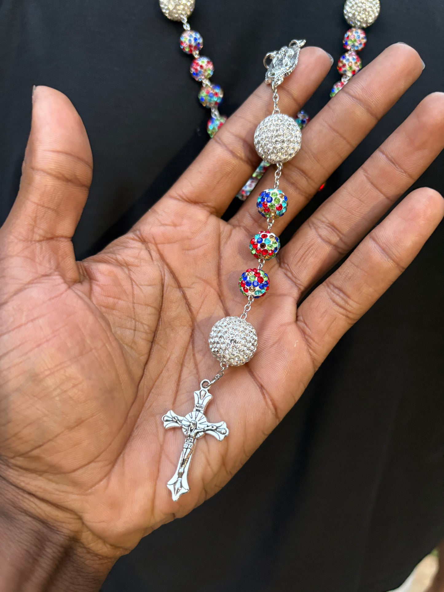 all blue rainbow and silver