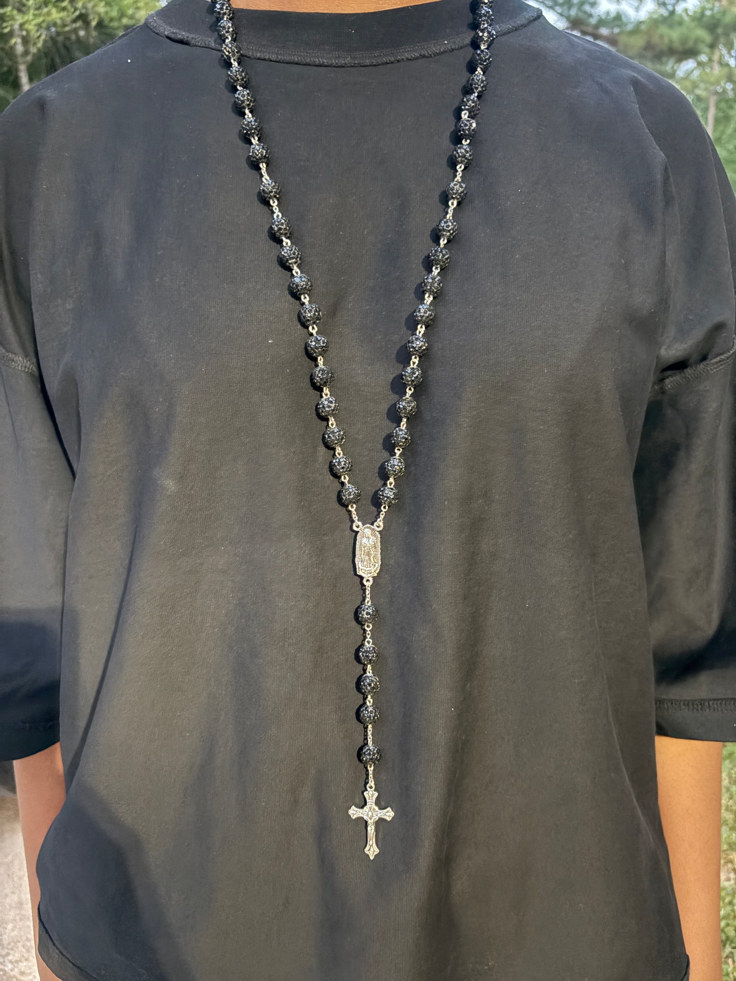 all black rosary
