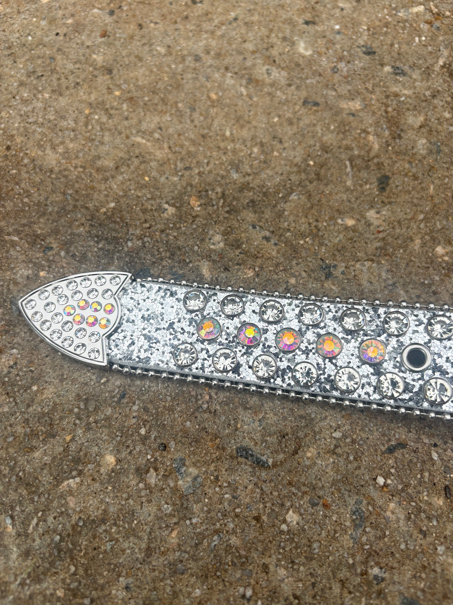 rhinestone belt (silver)