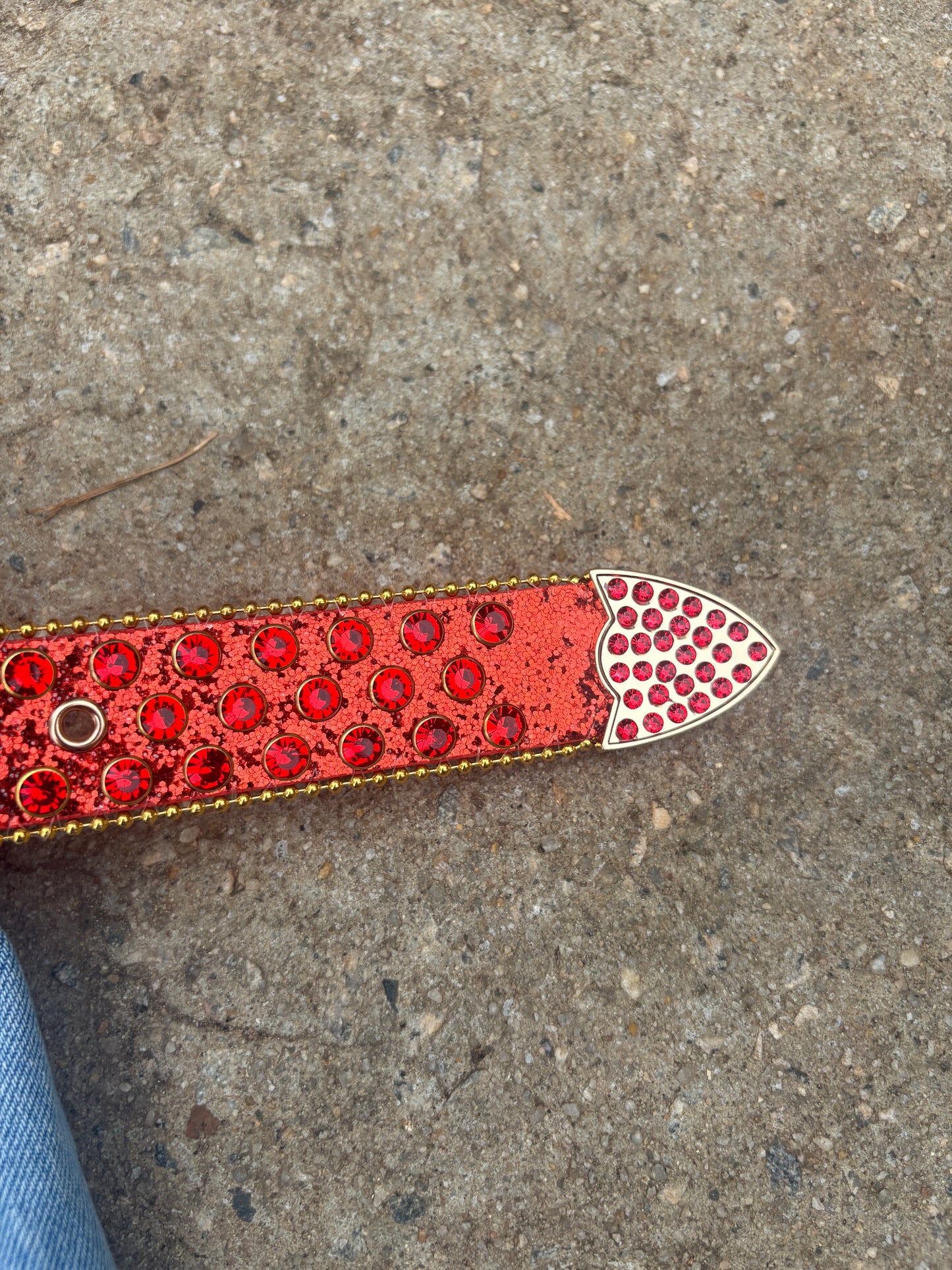rhinestone belt (red and gold)