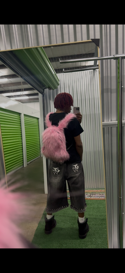Pink Fur Backpack