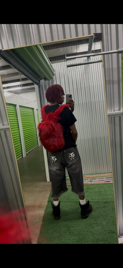 Red Fur Backpacks