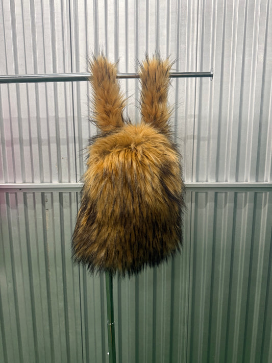 Brown Fur Backpack
