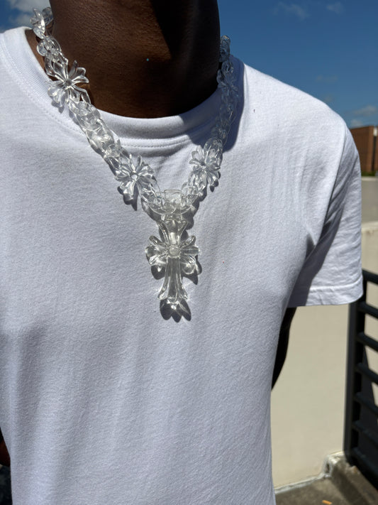 clear cross necklace