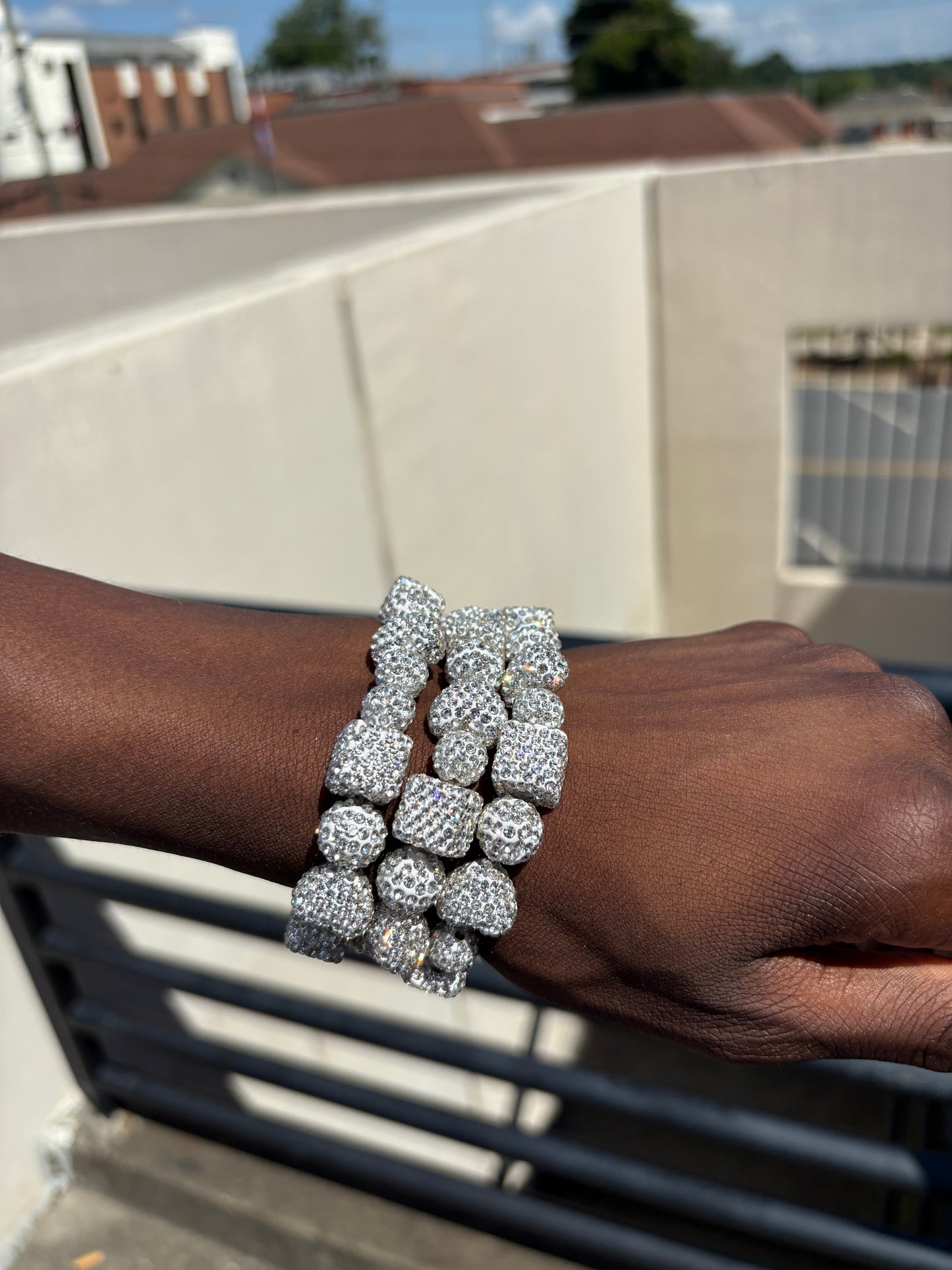 3 silver bracelets