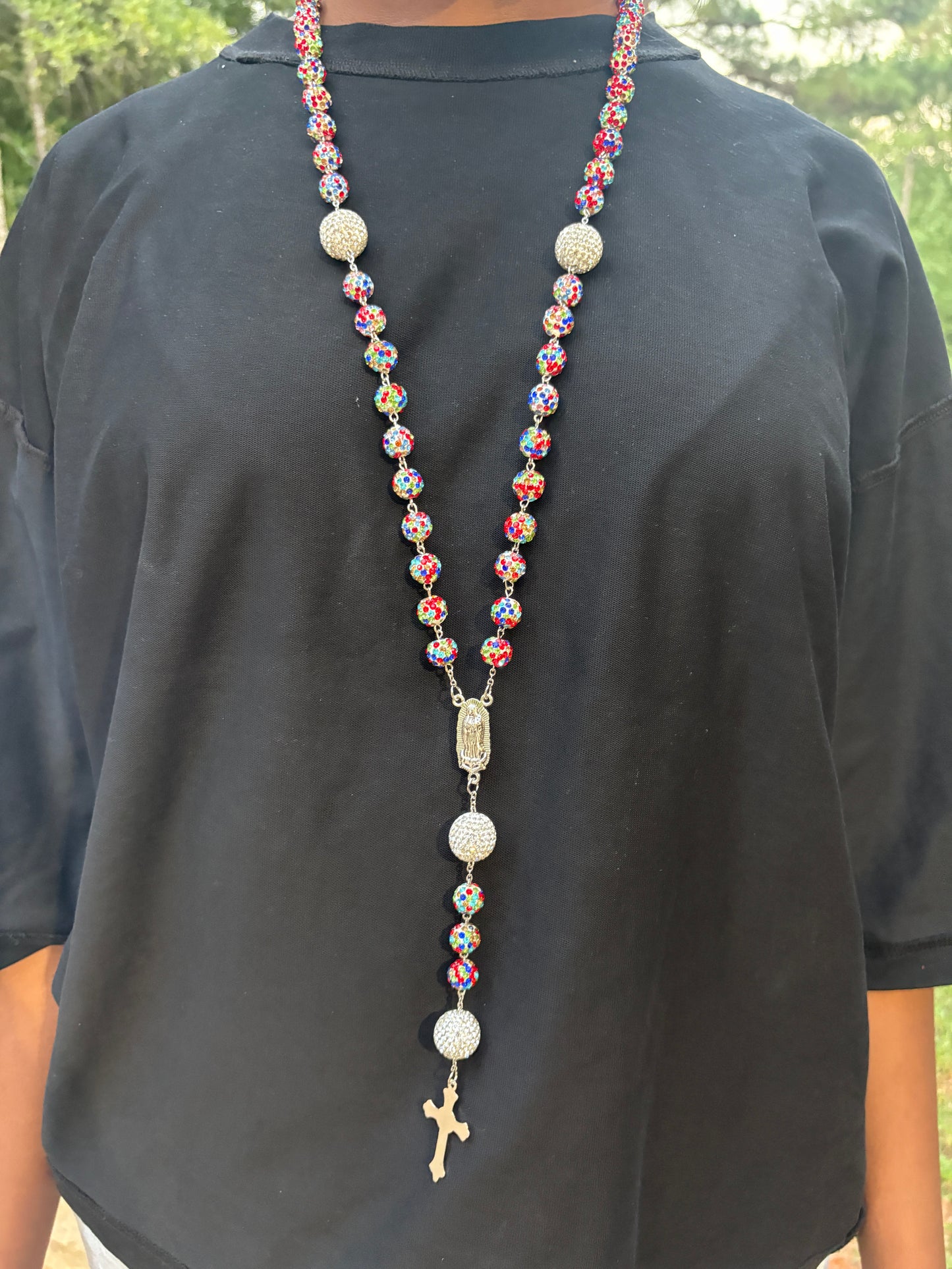 all blue rainbow and silver