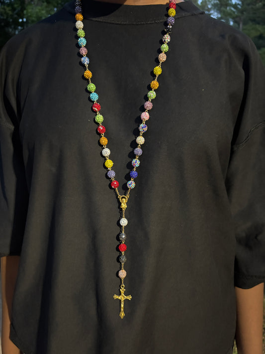 gold multicololr rosary
