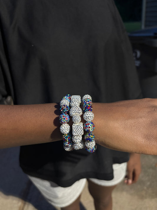 double multi and silver bracelet