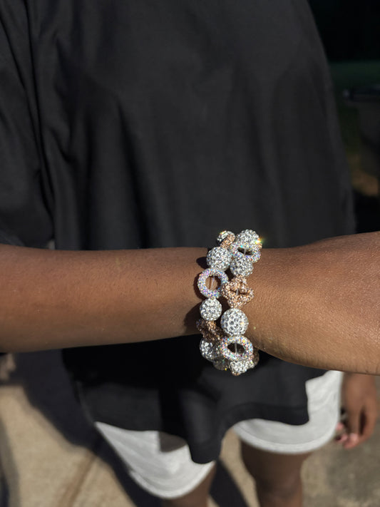 double silver rose gold bracelet