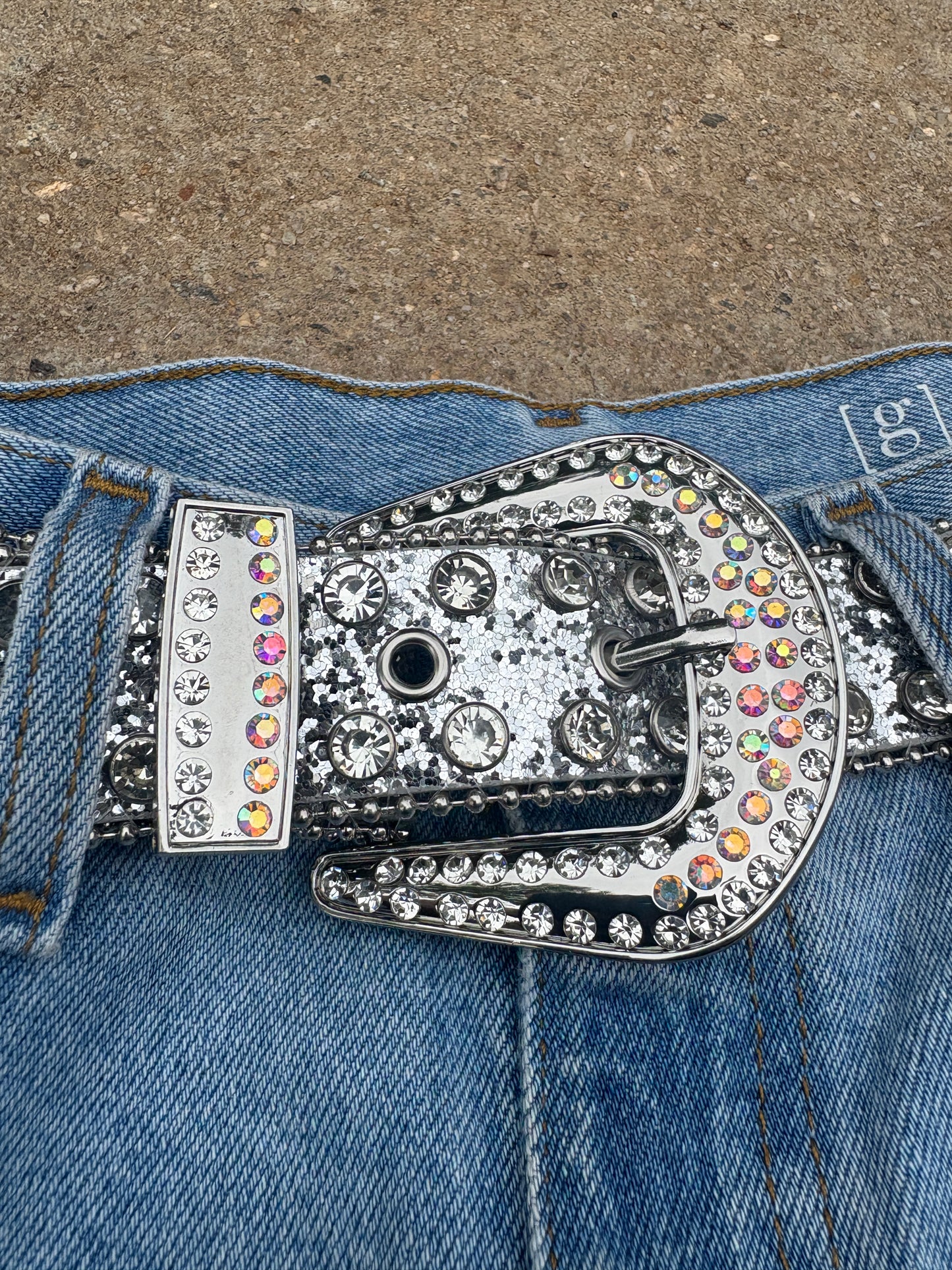 rhinestone belt (silver)