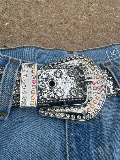 rhinestone belt (silver)