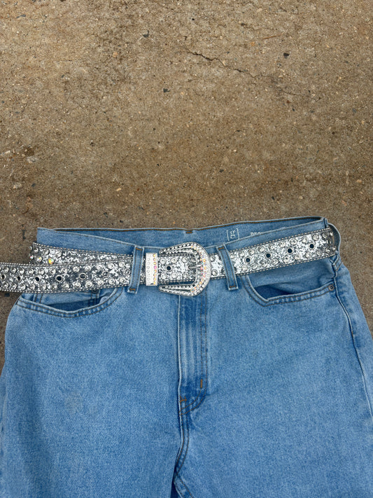 rhinestone belt (silver)