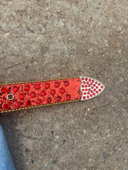 rhinestone belt (red and gold)