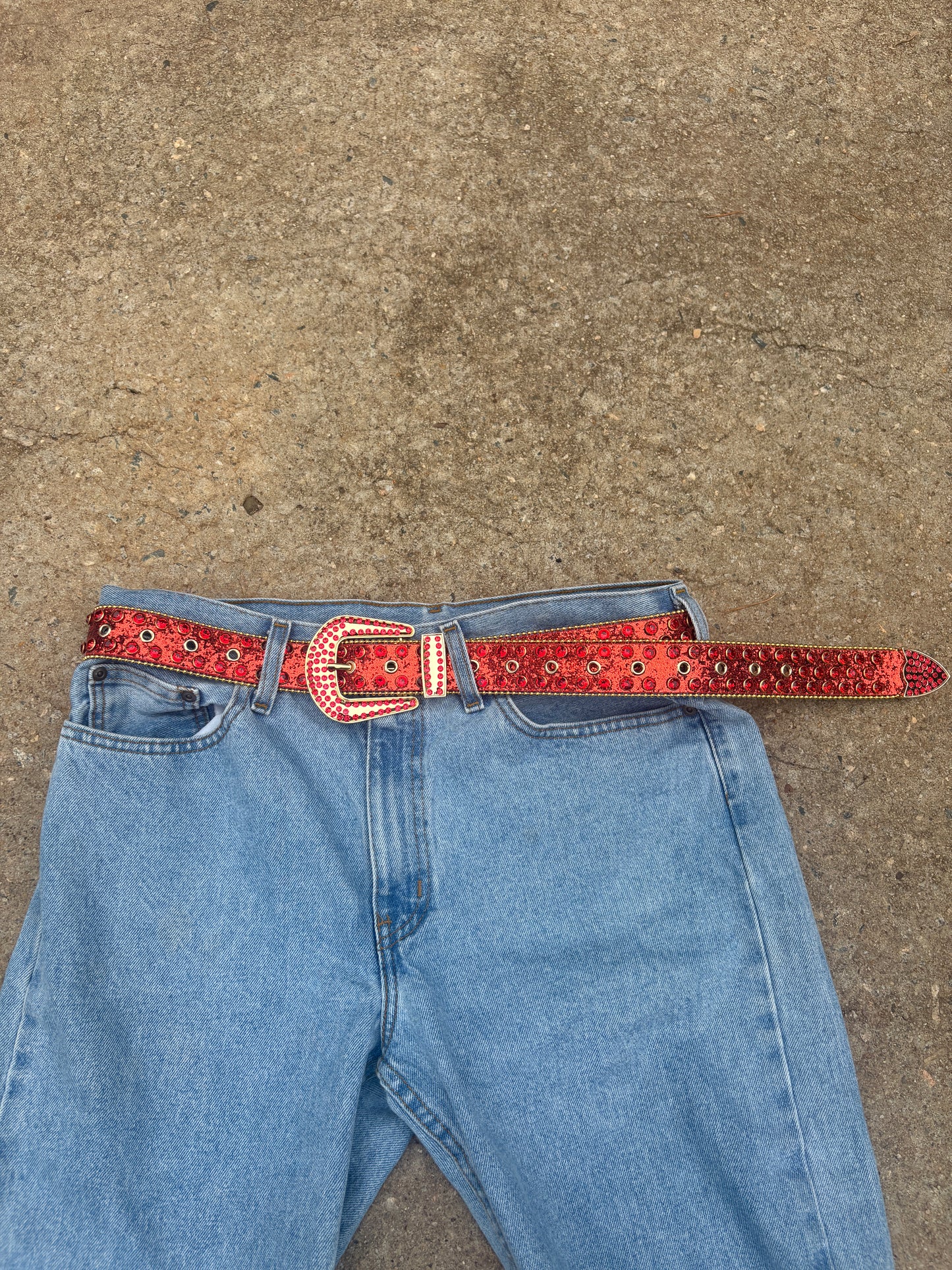 rhinestone belt (red and gold)