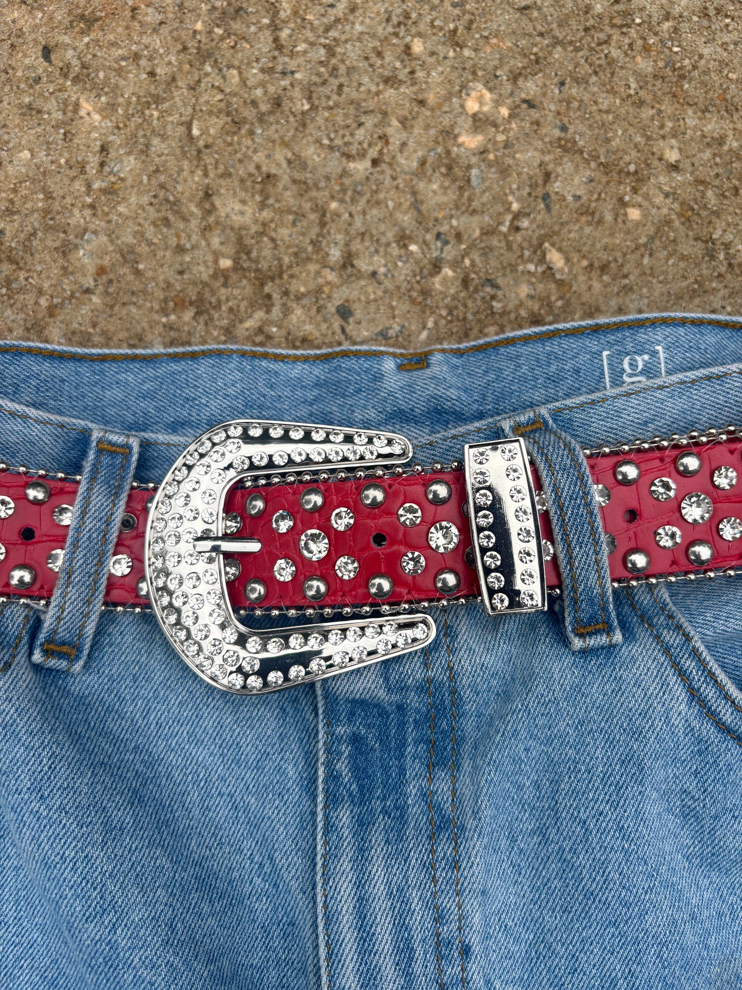 rhinestone belt (red and silver)