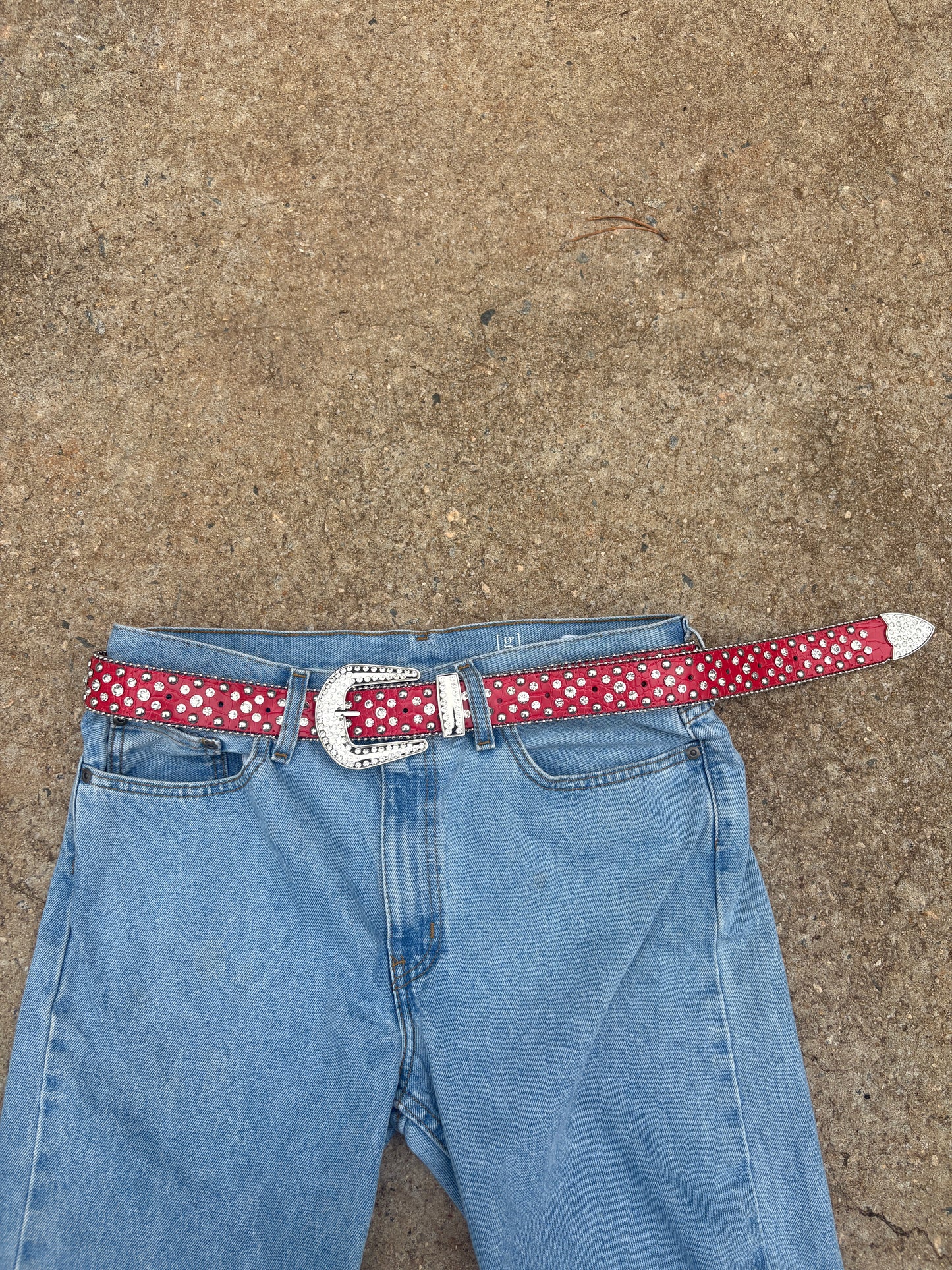 rhinestone belt (red and silver)