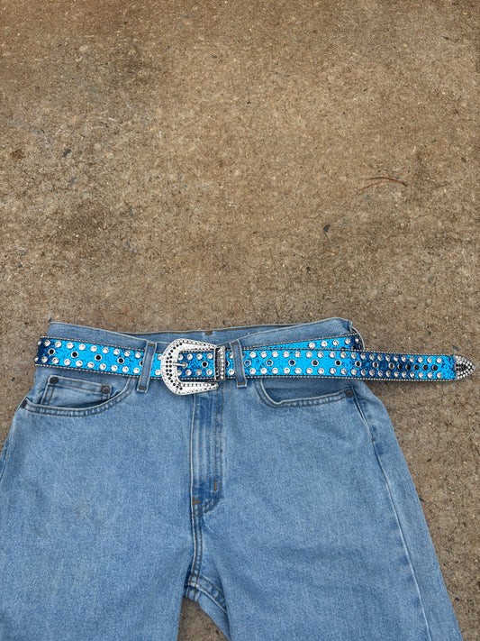rhinestone belt (blue)