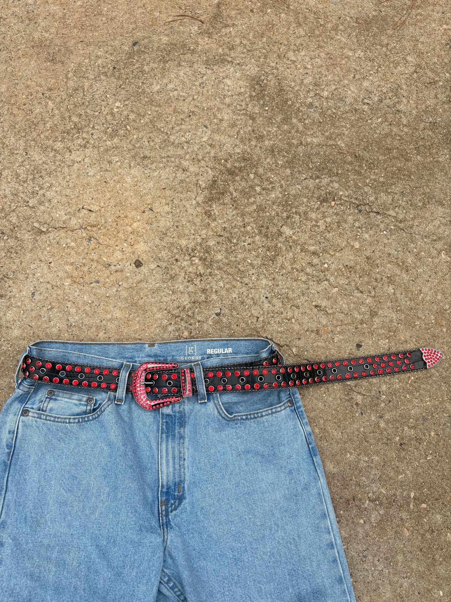 rhinestone belt (red and black)