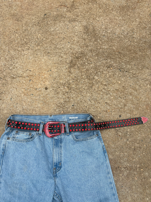 rhinestone belt (red and black)