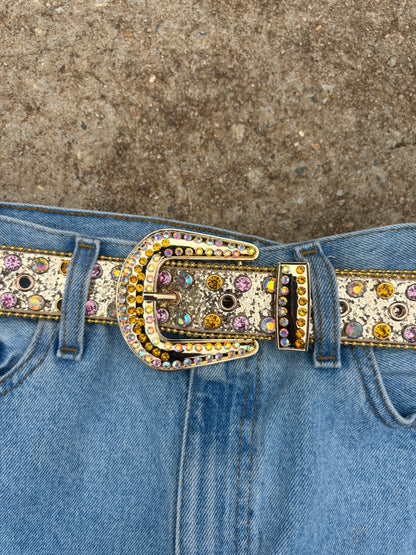 rhinestone belt (yellow)