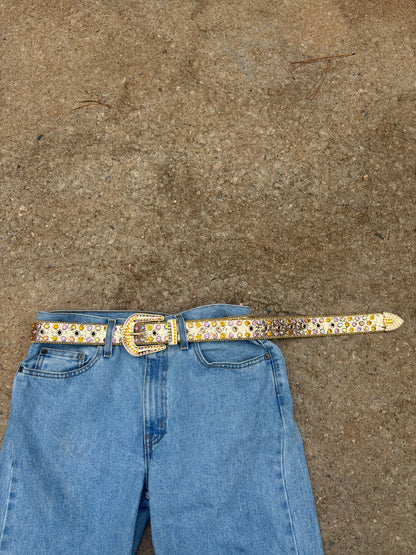 rhinestone belt (yellow)