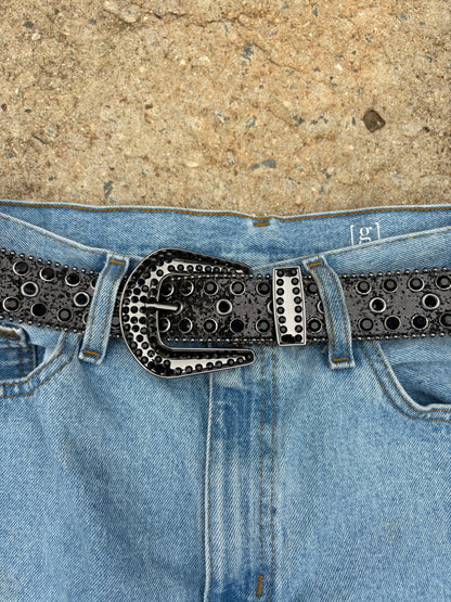 rhinestone belt all black