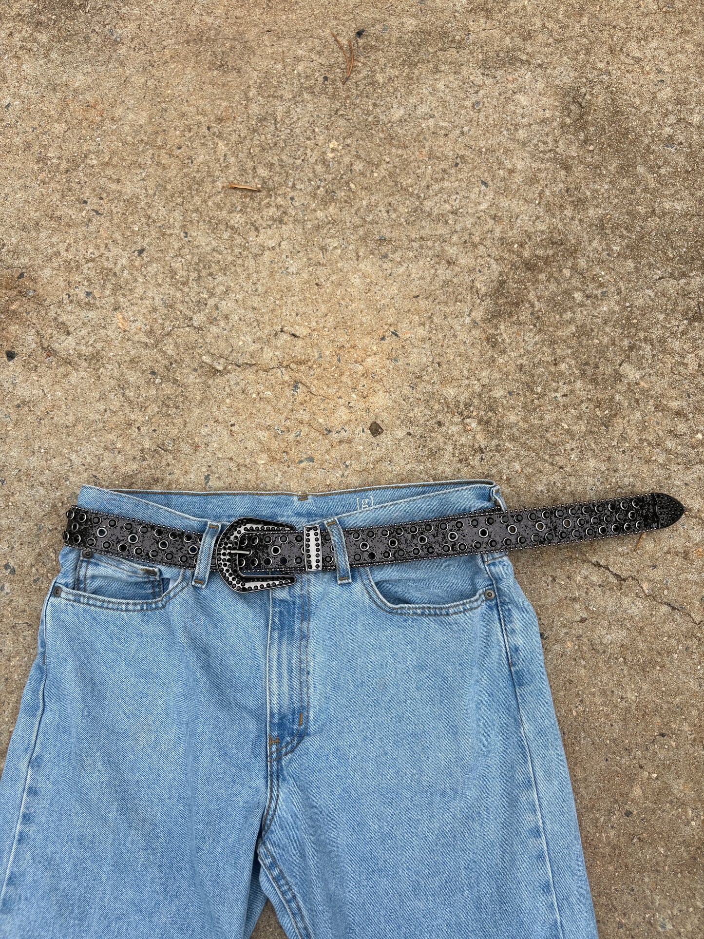 rhinestone belt all black