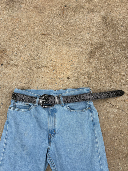 rhinestone belt all black