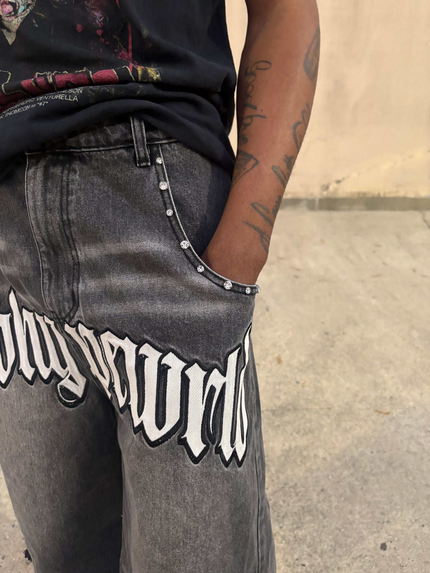 ToohypeWrld jorts (grey)
