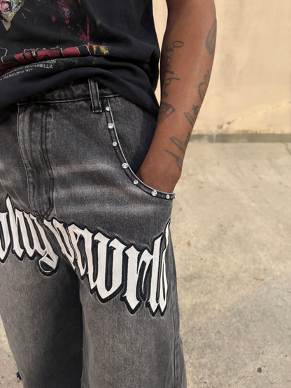 ToohypeWrld jorts (grey)