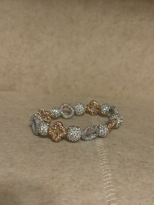 silver and rose gold bracelet
